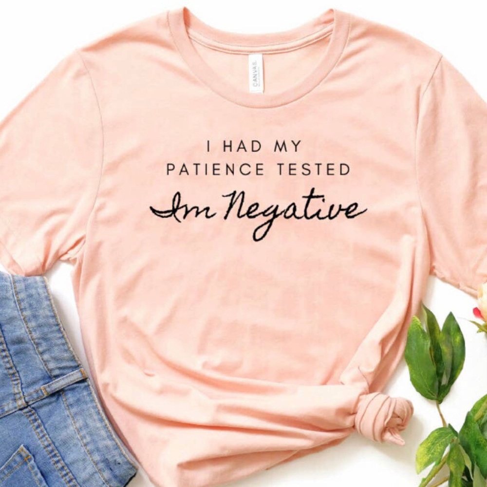 Patience Tested Tee-Pale Pink - Picture 1 of 2